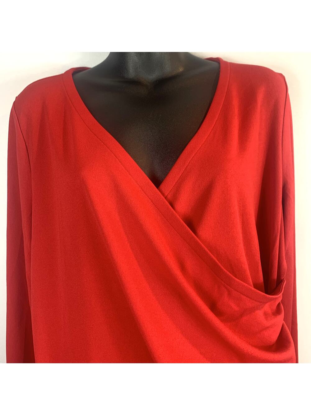 Talbots Blouse Petite XL Women's Red Long sleeve
